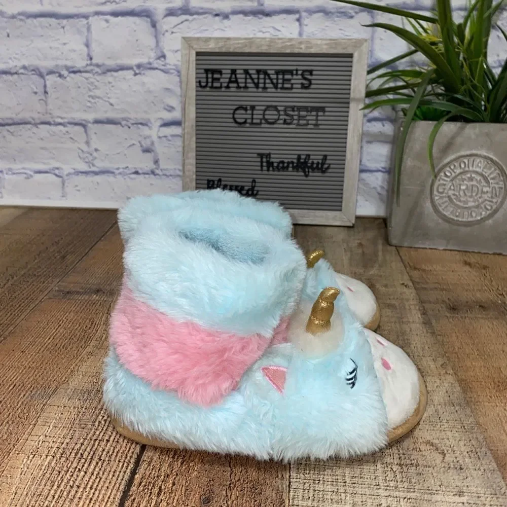 Wonder Nation Little Girl & Big Girl Unicorn Slipper, Sizes 13/1